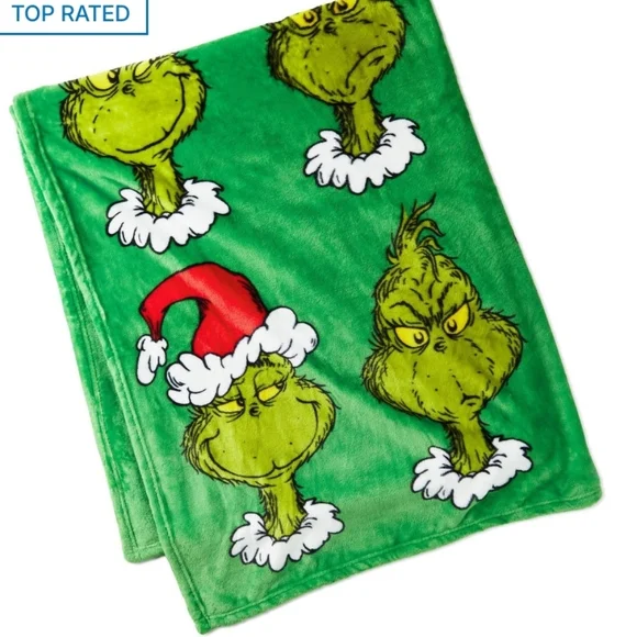Green Dr. Seuss Grinch Blanket - Picture 3 of 3